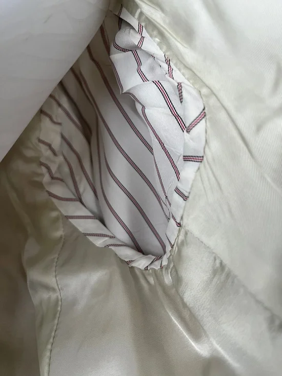 Vintage 80s Lands’ End 100% Wool Blazer 42R Tan Herringbone USA Tailored - Picture 8 of 11